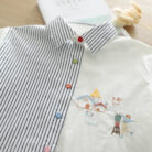 ămașa boho cu dungi și broderii „Little Village Cats” 1