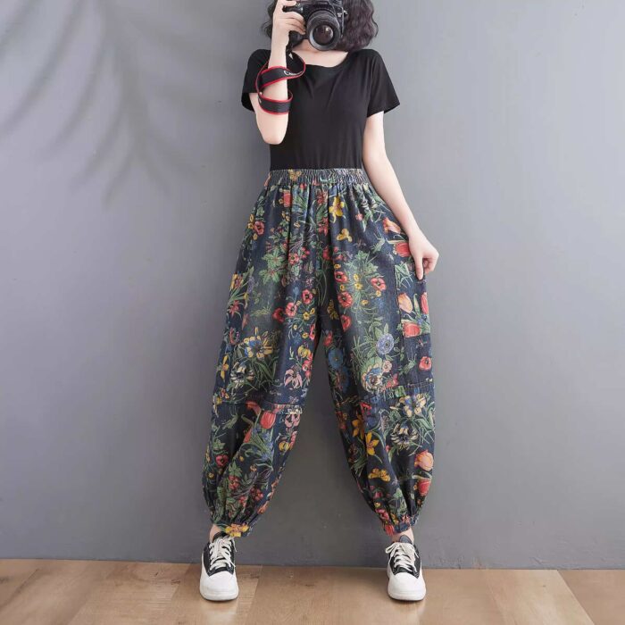 Pantaloni Flori Colorate Jeans 2
