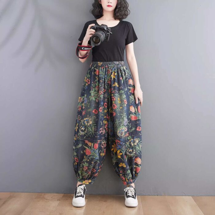 Pantaloni Flori Colorate Jeans 5