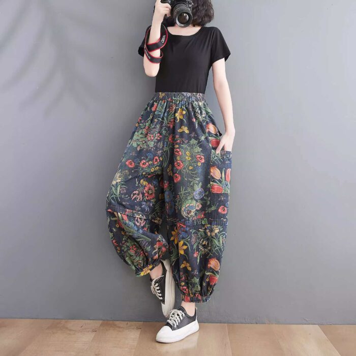 Pantaloni Flori Colorate Jeans 7