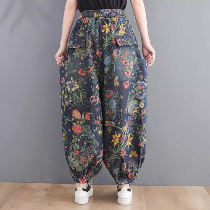 Pantaloni Flori Colorate Jeans 8