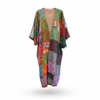 Kimono din mătase naturală, lucrat manual – piesă unicat, stil boem