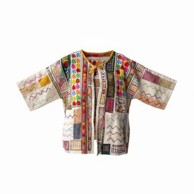 Cămașă brodată manual din bumbac & cânepă – One Size