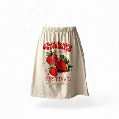Fustă din bumbac „Strawberry Festival”
