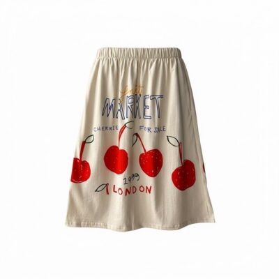 Fustă din bumbac „Cherry Market”
