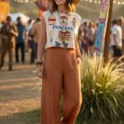 Top-„Pancake Mood” – crop- boho-bumbac-one-size-3