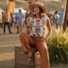 Top-„Pancake Mood” – crop- boho-bumbac-one-size-4