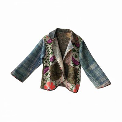 Jachetă unicat „Garden Vintage” – lucrată manual din carpetă, One Size