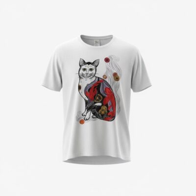 Tricou din bumbac „Mystic Cat” – Unisex