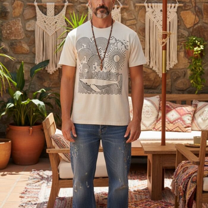 tricou-unisex-boho-whale-bumbac-9 tricou-unisex-boho-whale-bumbac-9